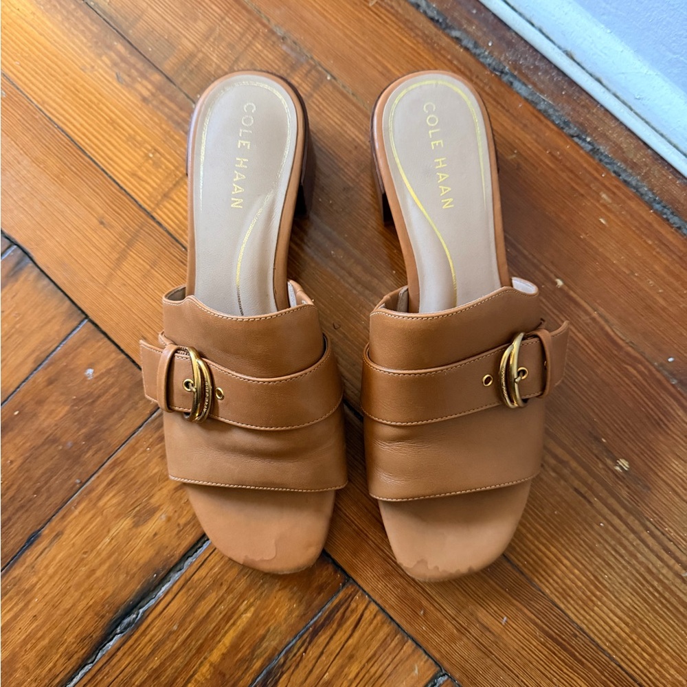 Cole Haan Women's Brown Mules with Buckle